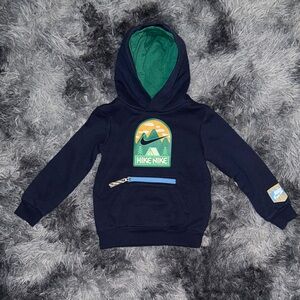 Nike Kids Navy and Green Hoodie